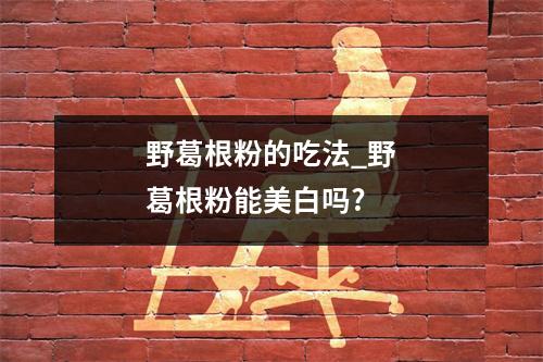 野葛根粉的吃法_野葛根粉能美白吗?