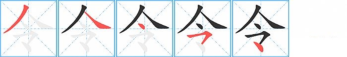 令的笔顺分步演示图