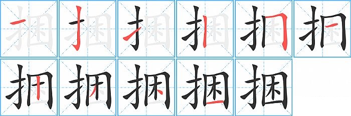 捆的笔顺分步演示图
