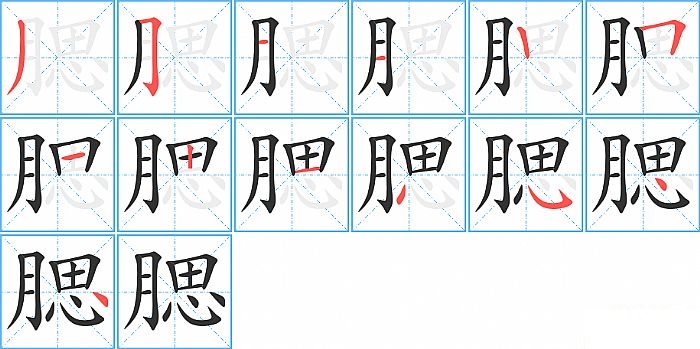 腮的笔顺分步演示图