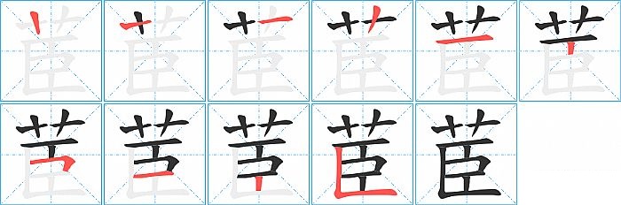 茞的笔顺分步演示图