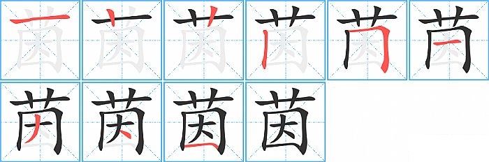 茵的笔顺分步演示图
