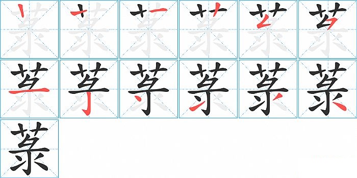菉的笔顺分步演示图