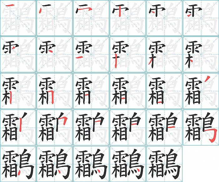鸘的笔顺分步演示图