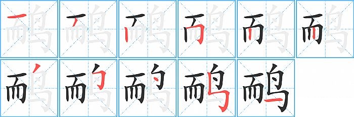 鸸的笔顺分步演示图