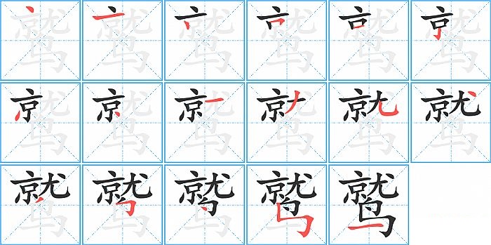 鹫的笔顺分步演示图